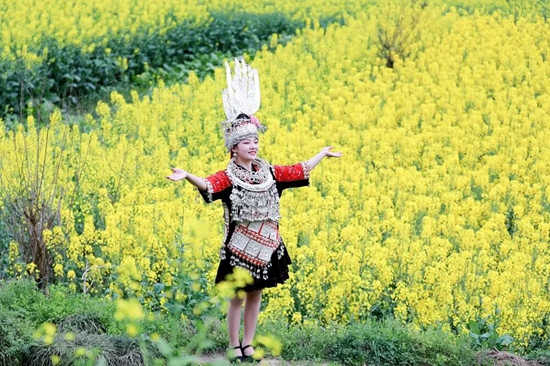 贵州台江:三月菜花黄 金色花海醉游人_fororder_640 (1)