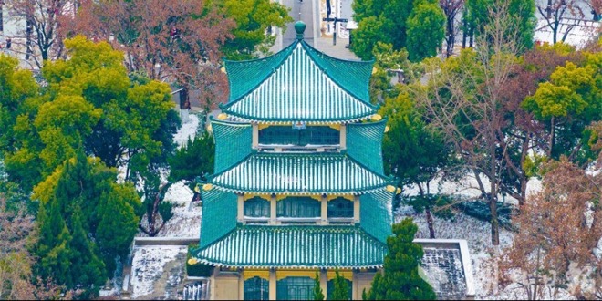 武汉东湖雪景美如画