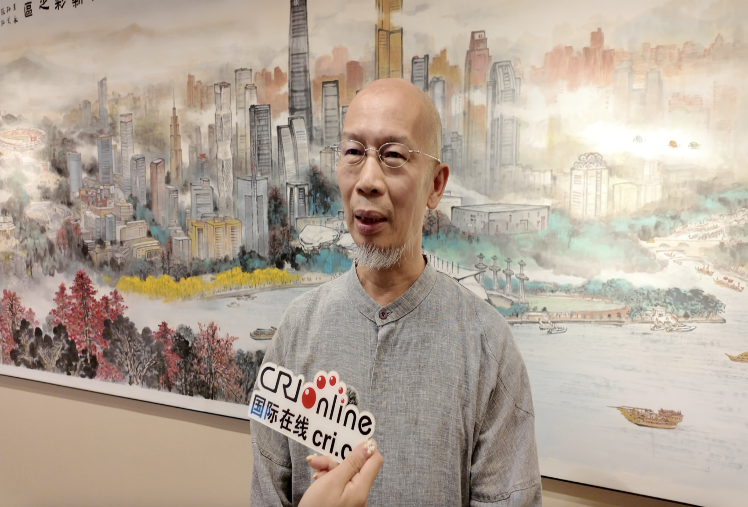 40米长卷绘40年变迁 广州天河国画图卷《星汉天河》亮相北京_fororder_图片22