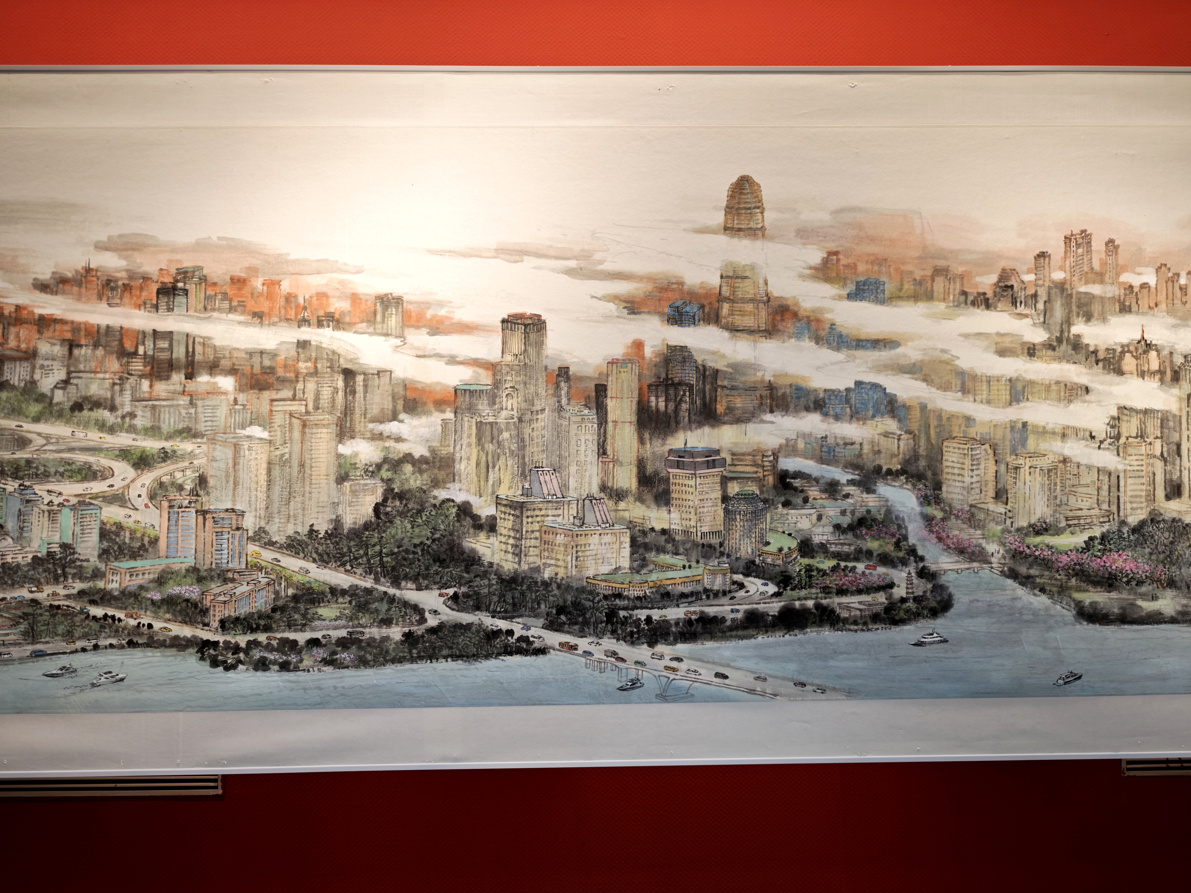 40米长卷绘40年变迁 广州天河国画图卷《星汉天河》亮相北京_fororder_19b3c3e082682d5132d7c885ef10fb80