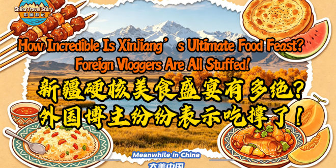 【“中国游记”第二季㊵】新疆硬核美食盛宴有多绝？外国博主纷纷表示吃撑了！_fororder_封面修改