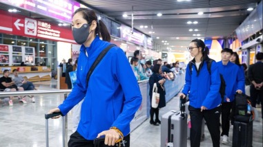 全运会排球——女排参赛队伍陆续抵达澳