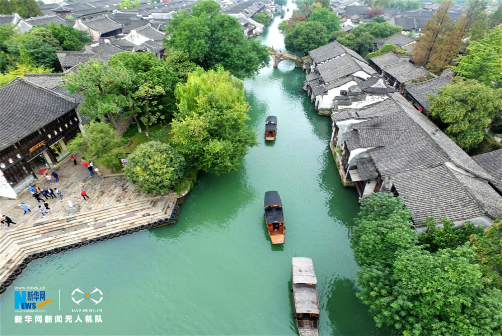 鸟瞰乌镇：小桥流水 疑似画境梦中来