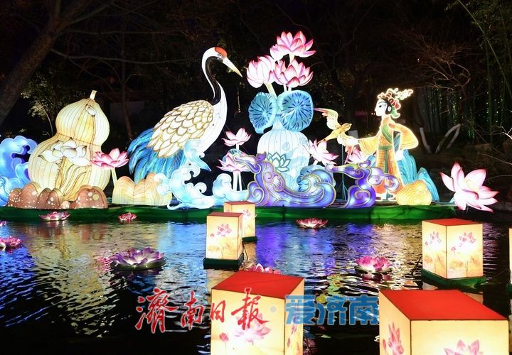 灯火璀璨年味浓,济南市第45届天下第一泉迎春花灯会进行试亮灯_fororder_【济南市第45届天下第一泉迎春花灯会】16