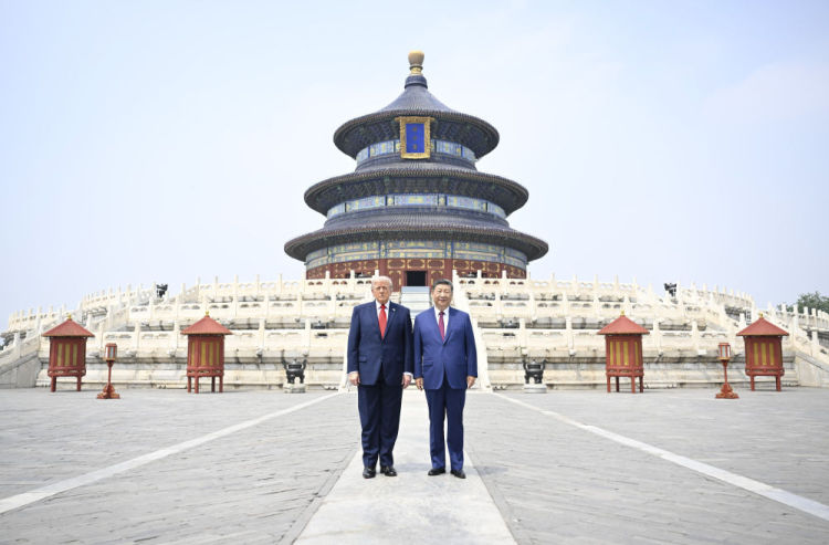 习近平同美国总统特朗普参观天坛_fororder_1