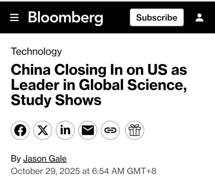 全球媒体聚焦 | 外媒称 中国正迈向全球科学领导地位