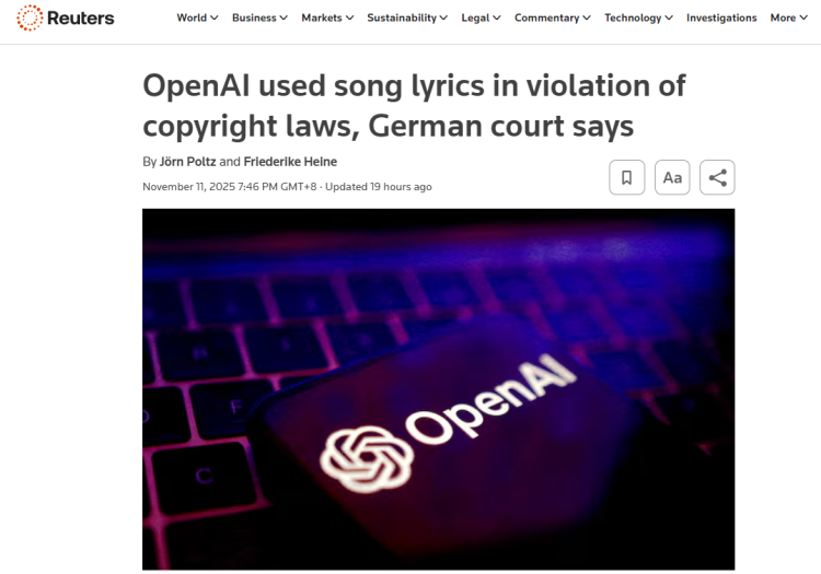 闪评 | OpenAI被判侵权 人工智能监管进入新阶段?