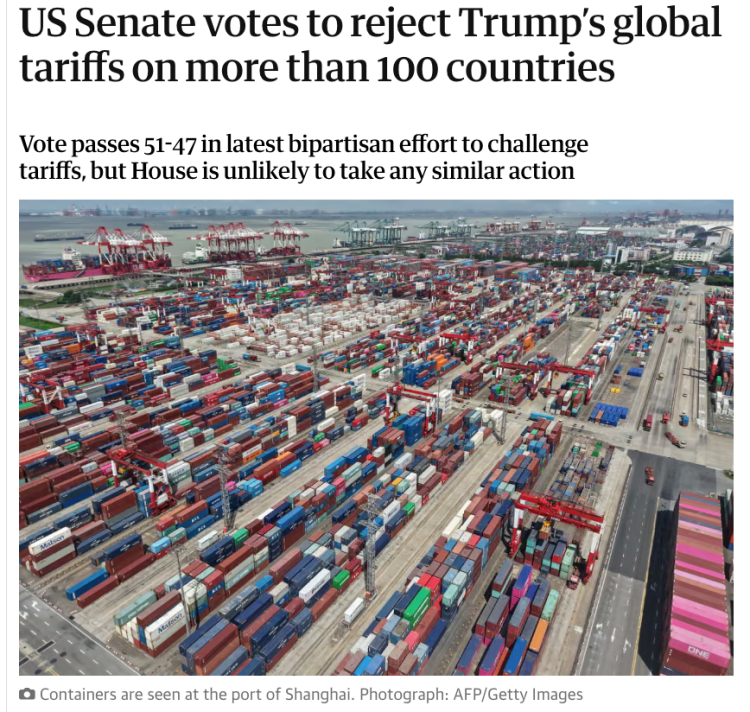 北美观察丨一周三连投 美参院围堵白宫关税政策