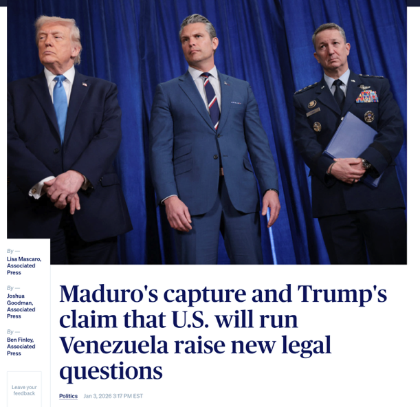 北美观察丨封锁不够 还要抓人 美国押解马杜罗的政治算计