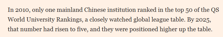 全球媒体聚焦 | 英媒:中国高校跻身全球一流行列 重塑全球高等教育格局