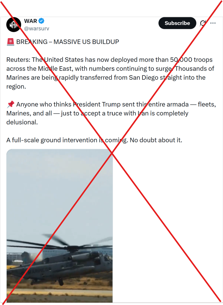 真相来了 | 美军向中东增兵 超5万士兵已在伊朗附近登陆?假!_fororder_3