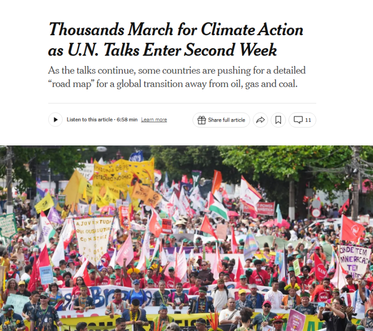 深观察 | 贝伦气候大会进入攻坚阶段 联合国气候官员喊话:“撸起袖子 抓紧谈”_fororder_1