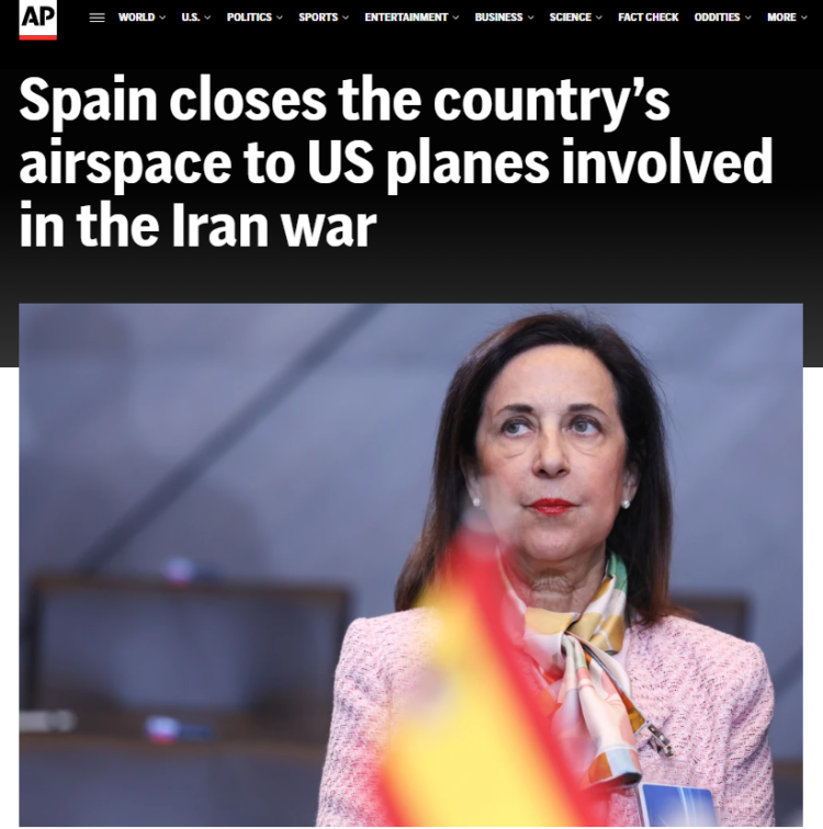 资讯很有料|对美以军机关闭领空 西班牙何以成为欧洲反战“硬气”担当?_fororder_4