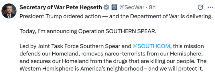 闪评 | 美军发起“南方之矛”军事行动 加勒比海局势再度升级?