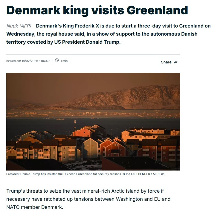 全球媒体聚焦 | 多国媒体:丹麦国王访问格陵兰岛 “在困难时期提振士气”