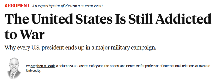 全球媒体聚焦 | 美媒:美国是否已经“对战争上瘾”?