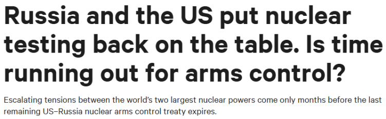 闪评丨美俄核竞赛有风险 对俄制裁殃欧洲