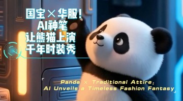 Panda × Traditional Attire: AI Unveils a Timeless Fashion Fantasy_fororder_0527熊猫换装