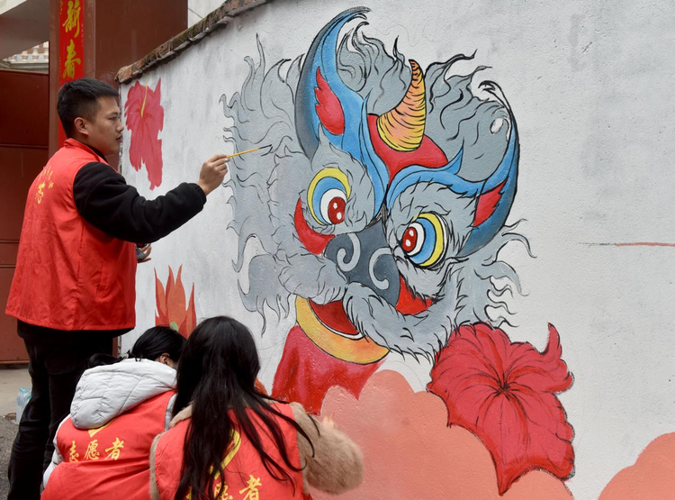 江西乐平：妙手“墙绘” 扮靓乡村_fororder_图片6