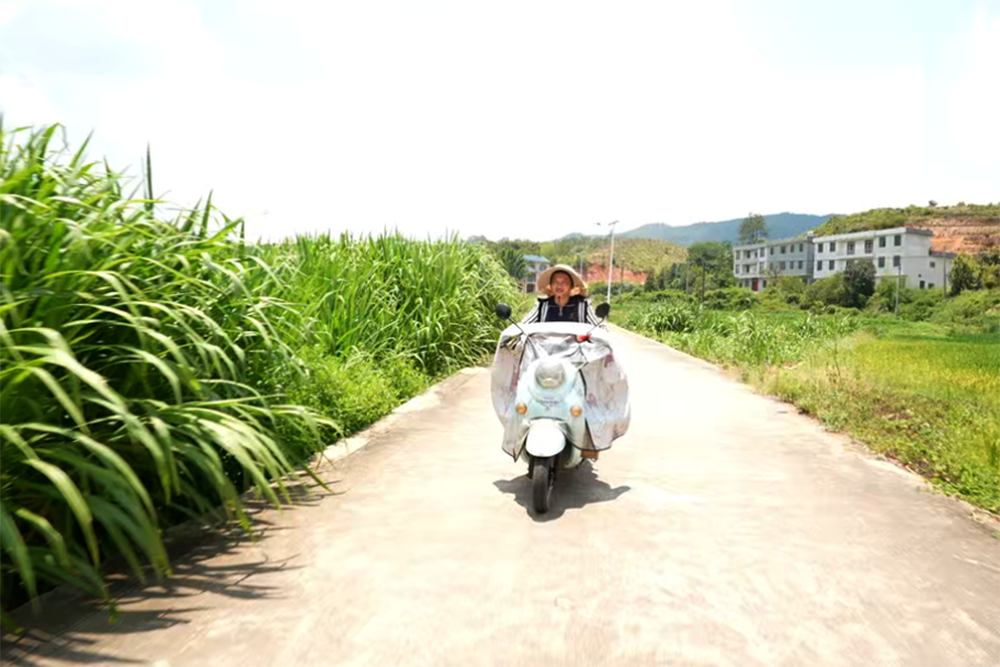 江西科技学院“见微知著”实践队解码“一老一小”的幸福日常_fororder_图1：”幸福院“工作人员邹柳春在给”集中送餐点“送餐