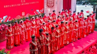 客家有喜 江西上犹举办集体婚礼