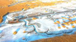 冰雪奇观：“红滩卧雪”