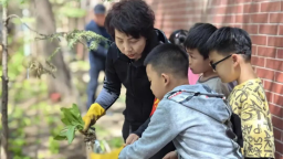 沈阳市二经二校开展校园绿化带美化种植共建活动
