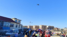 大连普兰店：无人机“空中喊话” 森林防火宣传进大集