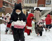 沈阳市铁西区实验幼儿园开展萌娃除雪活动