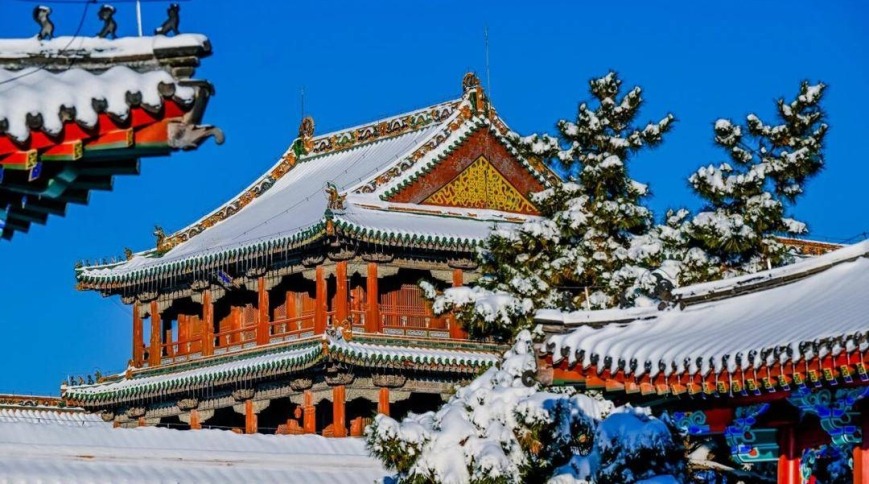 沈阳下雪了，故宫美成诗