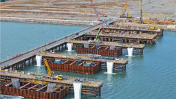 大连新机场中线主通道跨海段工程冲刺“火热之冬”