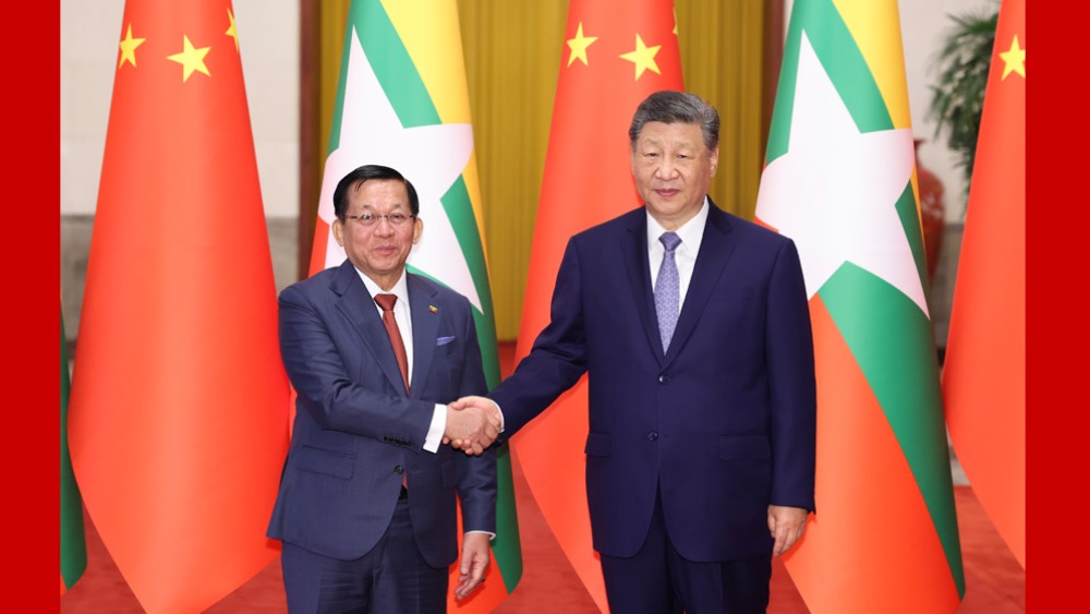 习近平同缅甸总统敏昂莱会谈_fororder_1781590936859_669