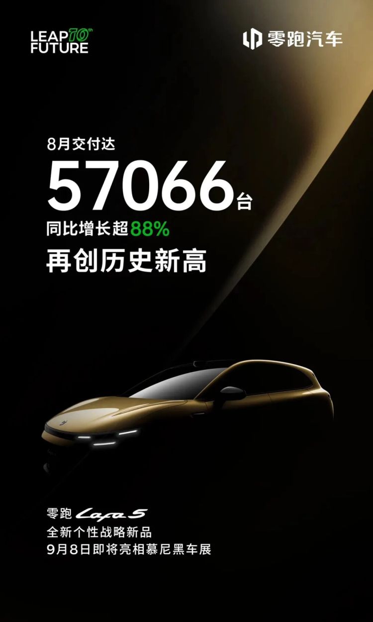 蔚来、小米反超理想！零跑快6万了…… | 8月新能源汽车销量