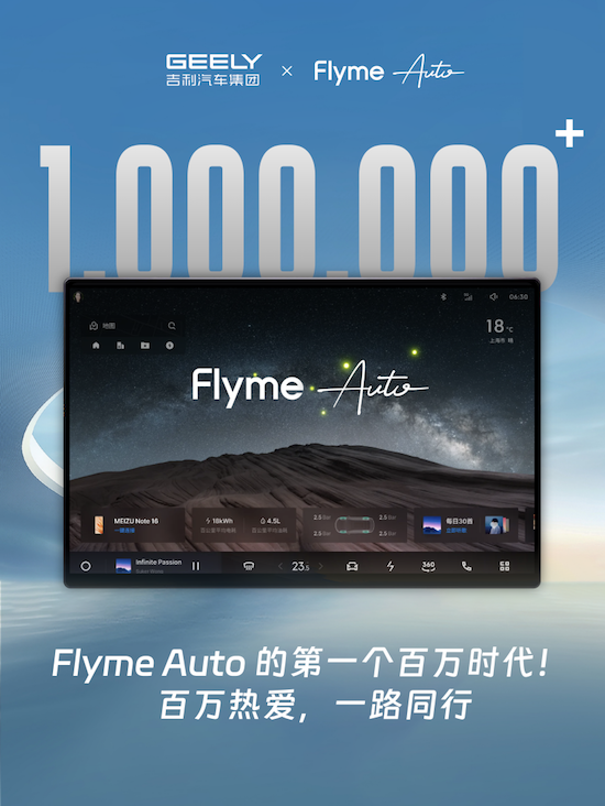 增速第一 吉利Flyme Auto智能座舱用户破百万 位置：资讯_fororder_增速第一 吉利Flyme Auto智能座舱用户破百万78