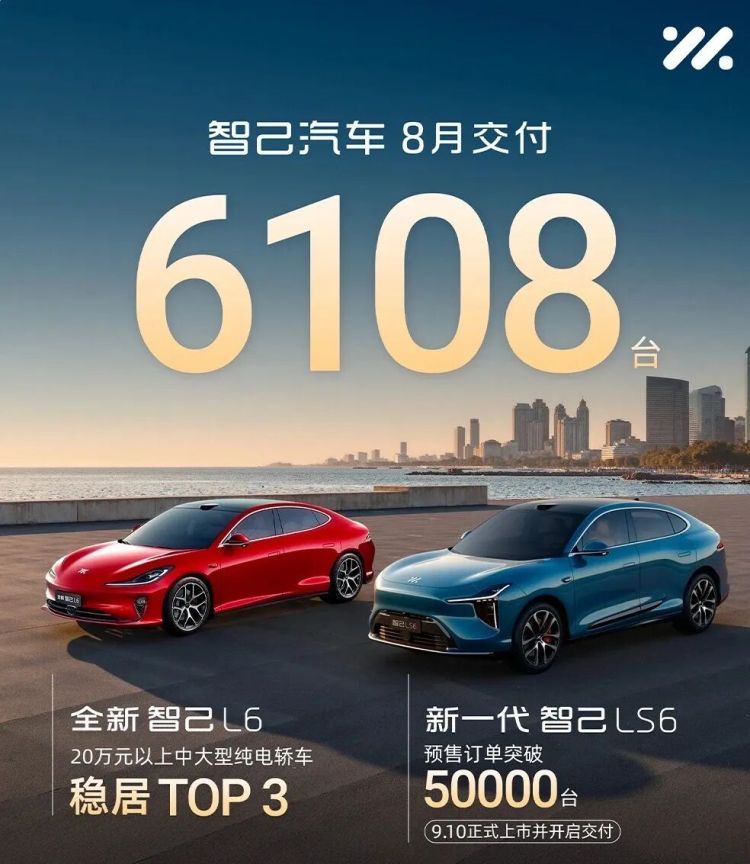 蔚来、小米反超理想！零跑快6万了…… | 8月新能源汽车销量