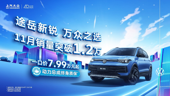 40周年蓄力再启程 上汽大众11月销售12.3万辆