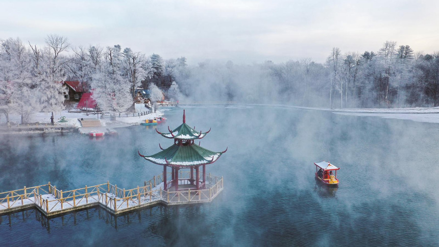 抚松县：雾凇打造童话世界