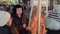 延吉宠客方式上新 网红弹幕墙周边新增户外暖手炉