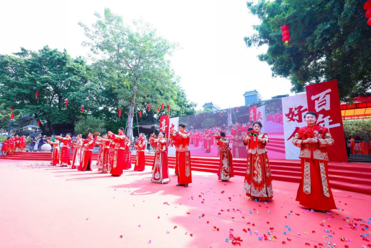 广州南沙：东涌里超喜庆！水上花艇迎亲、非遗婚俗仪式_fororder_图片2