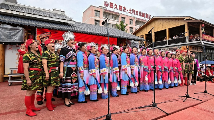 广西南丹：黔桂多民族群众唱响红歌迎“七一”_fororder_3
