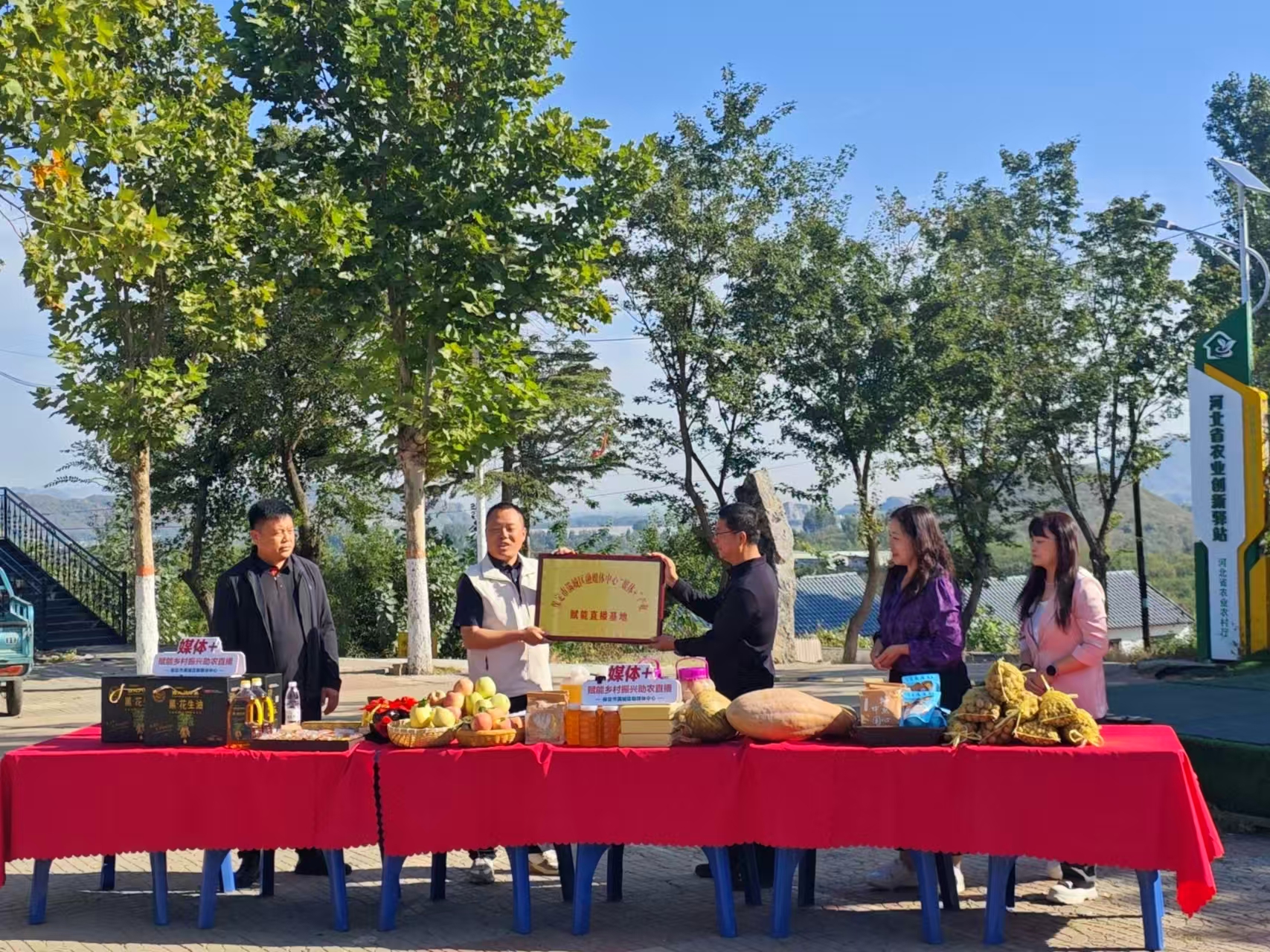 图片默认标题_fororder_满城区首个“媒体+产业”赋能直播基地授牌仪式现场 摄影 邱迎新