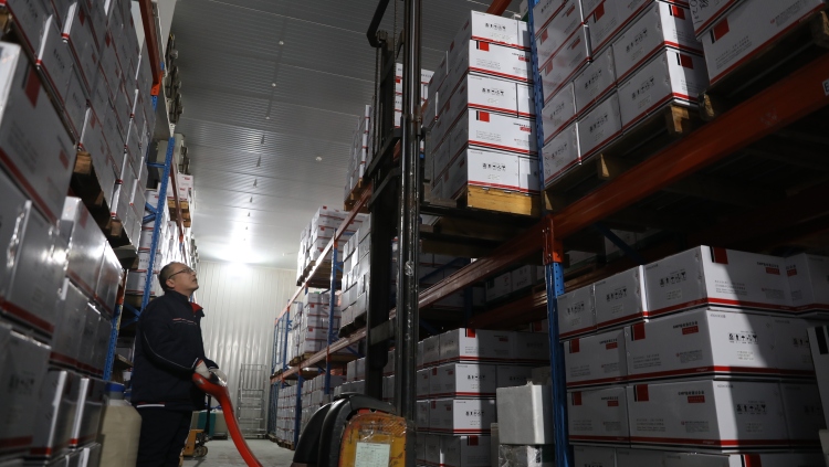 【新春走基层】保定莲池区：企业复工复产忙 全力冲刺“开门红”_fororder_图一：瑞普（保定）生物药业有限公司库房工人正在出库发货。（刘宗泽摄）.JPG