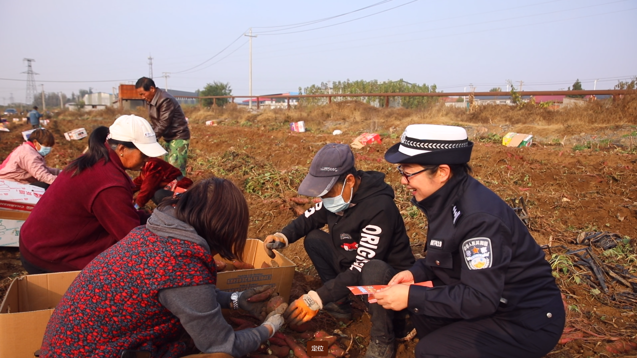 河北遵化：交通安全课堂搬进田间地头_fororder_交警同志向农户发放交通安全宣传手册。遵化市融媒体中心供图