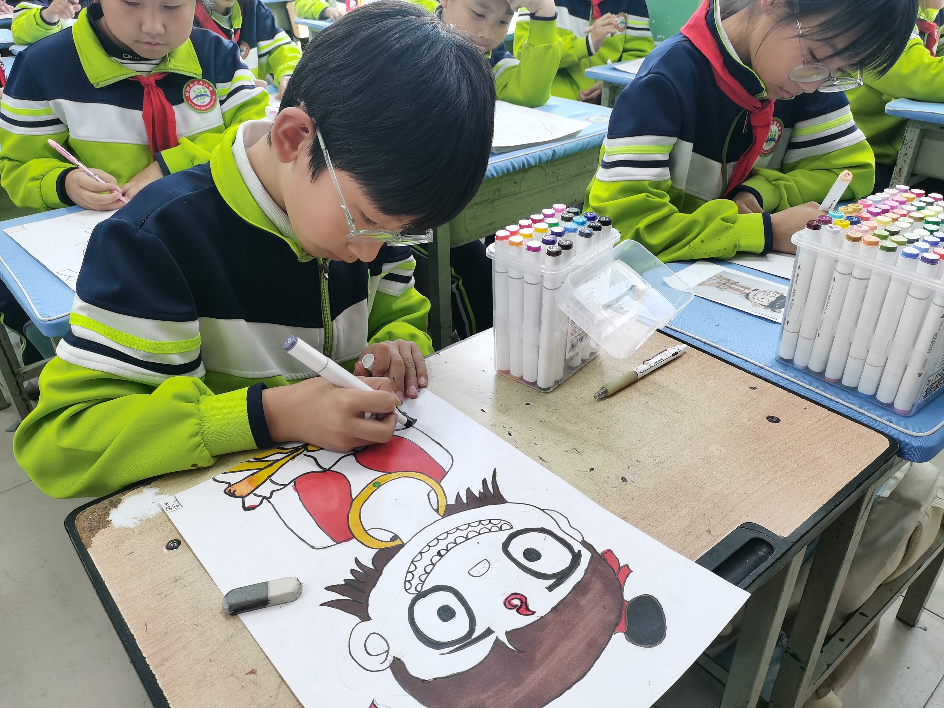 保定博野：举办哪吒主题绘画活动_fororder_2