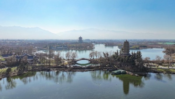 冬日渼陂湖 湖光山色美如画