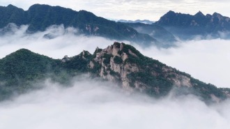 翠华山迎来秋季首场云海