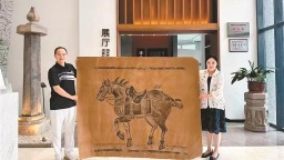昭陵六骏之拳毛騧百年拓片回国 美籍华人无偿捐赠给陕西汉唐石刻博物馆