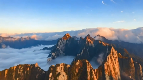 【Poetic陕西】春雨润华山 云海映夕照