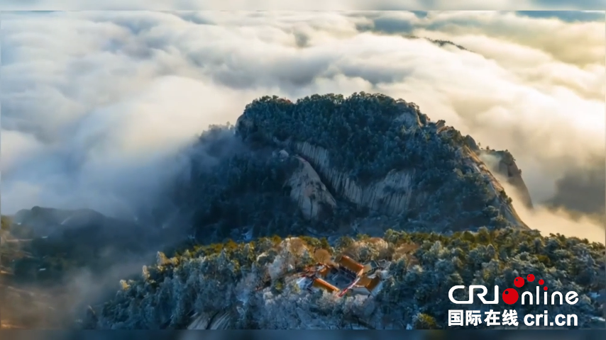 【Poetic陕西】春染华山：云海翻涌映群峰 古庙花开满园春_fororder_图片4