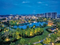 浙江金华：公园夜色美